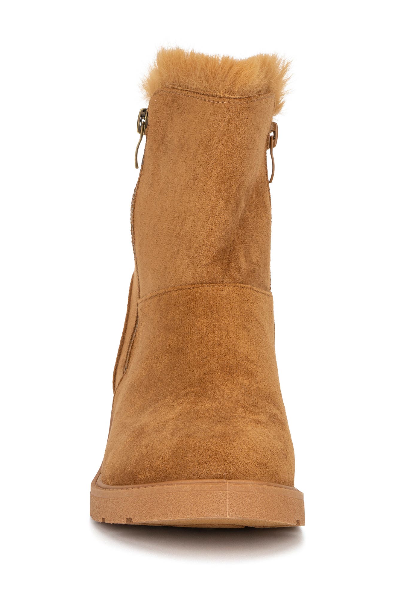 Rosemary Faux Fur Lined Ankle Boot, Alternate, color, COGNAC