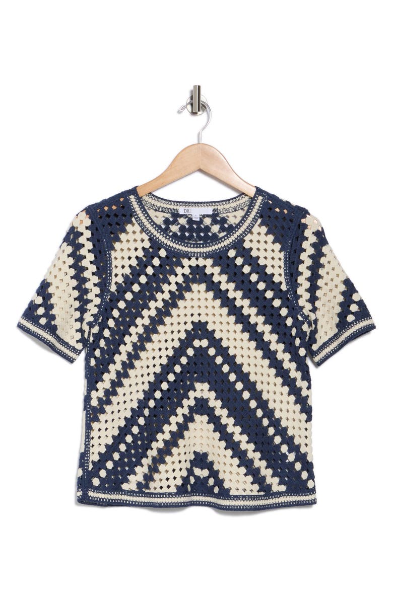 DR2 by Daniel Rainn Crochet Sweater Top, Alternate, color, P900 Blue