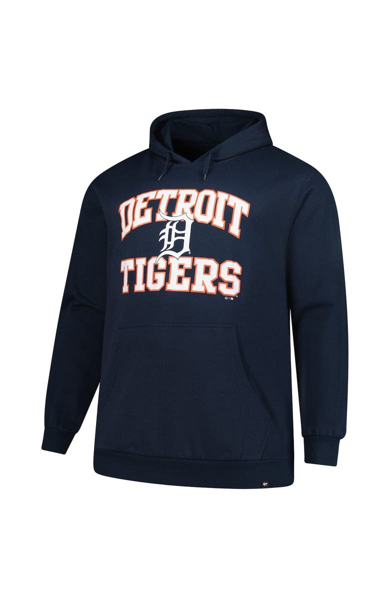 '47 Men's '47 Navy Detroit Tigers Big & Tall Velocity Fleece Pullover Hoodie, Alternate, color, Navy