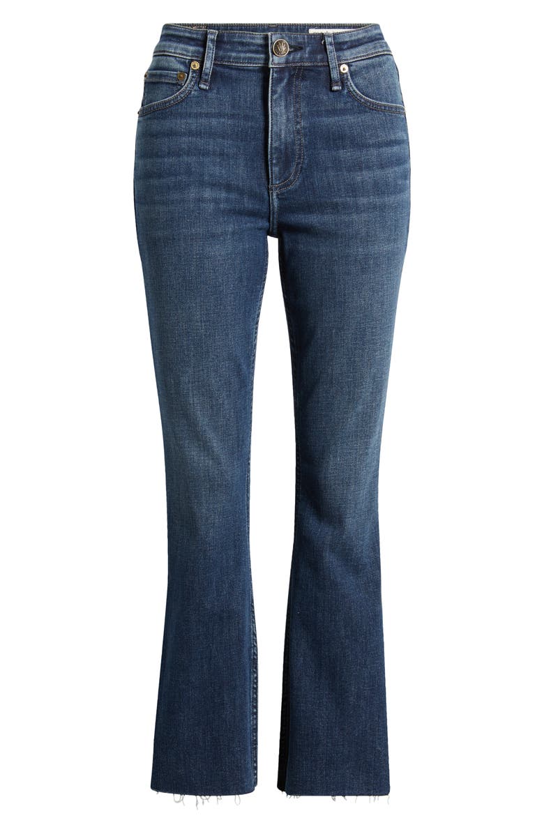 rag & bone Flexi Dahlia Raw Hem Mid Rise Ankle Flare Jeans, Alternate, color, Teo