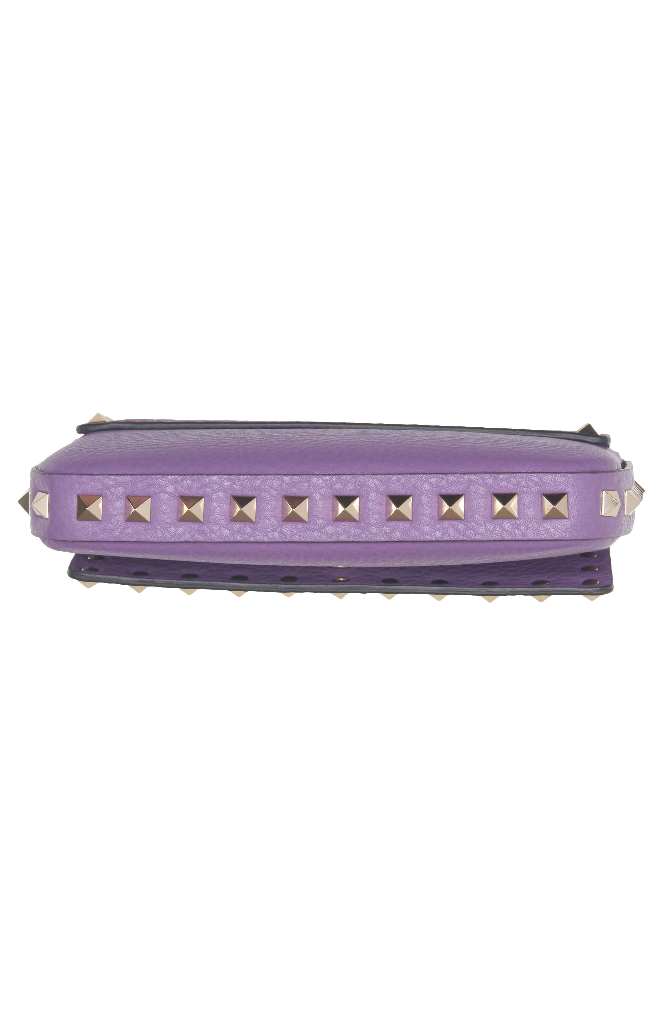 Rockstud Leather Crossbody Pouch, Alternate, color, VIOLET