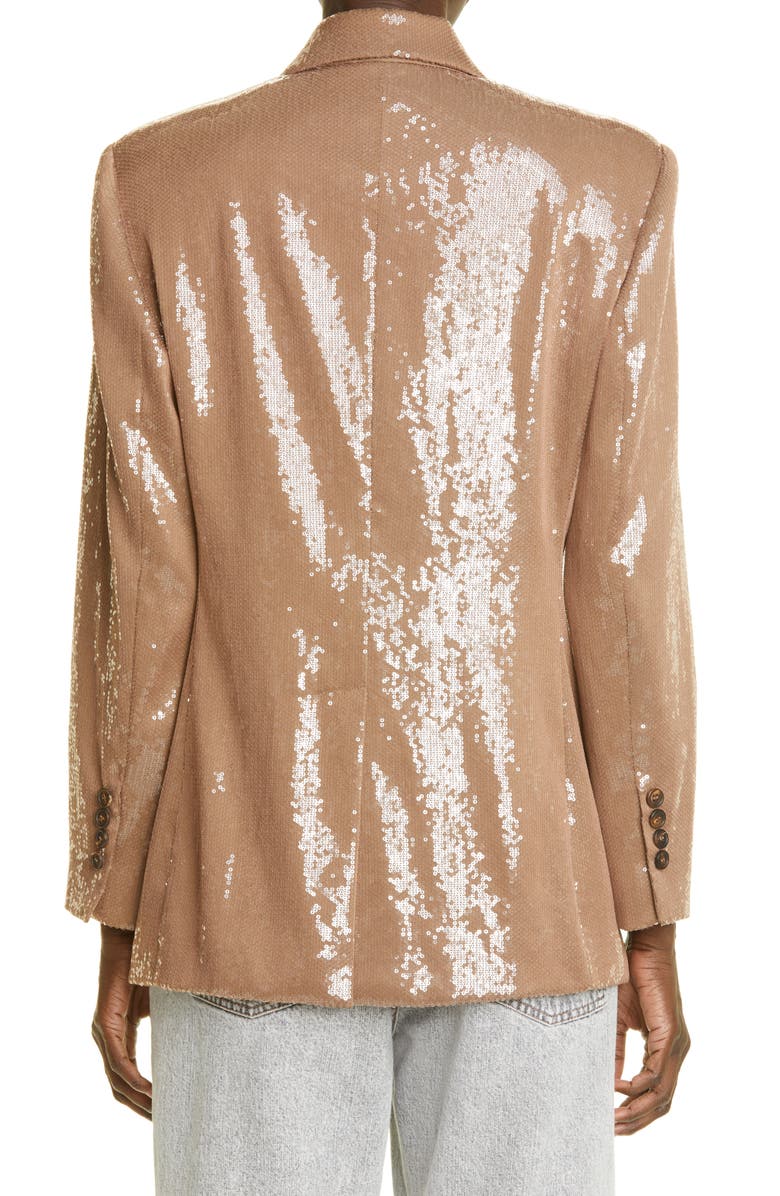Brunello Cucinelli Sequin Double Breasted Blazer, Alternate, color, 