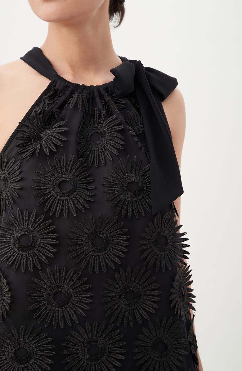 Trina Turk Mirai Floral Appliqué Top, Alternate, color, Black