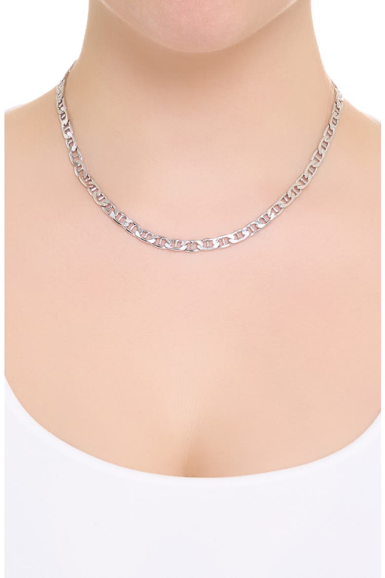 Anchor Chain Choker Necklace, Alternate, color, SILVER