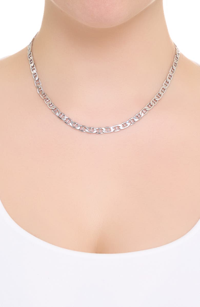 ATHRA LUXE Anchor Chain Choker Necklace, Alternate, color, Silver