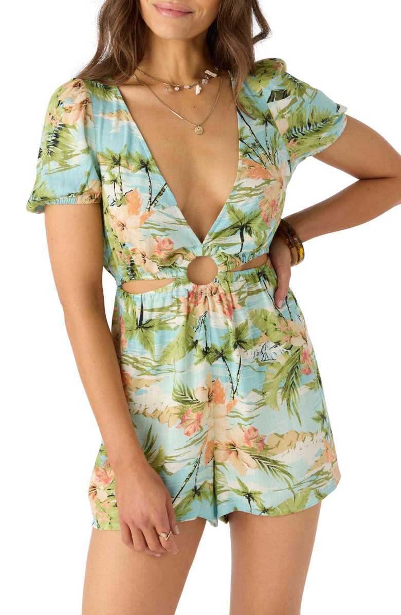 O'Neill Morena Cutout O-Ring Romper, Alternate, color, 