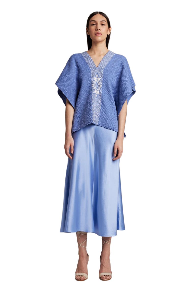 Voz Manta Estrella in Textured Cotton, Main, color, Perwinkle/Ivory