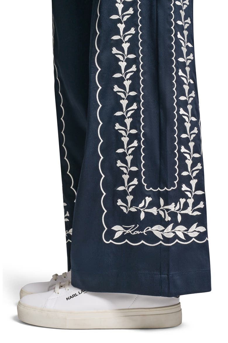 Embroidered Wide Leg Pants, Alternate, color, MIDNIGHT NAVY