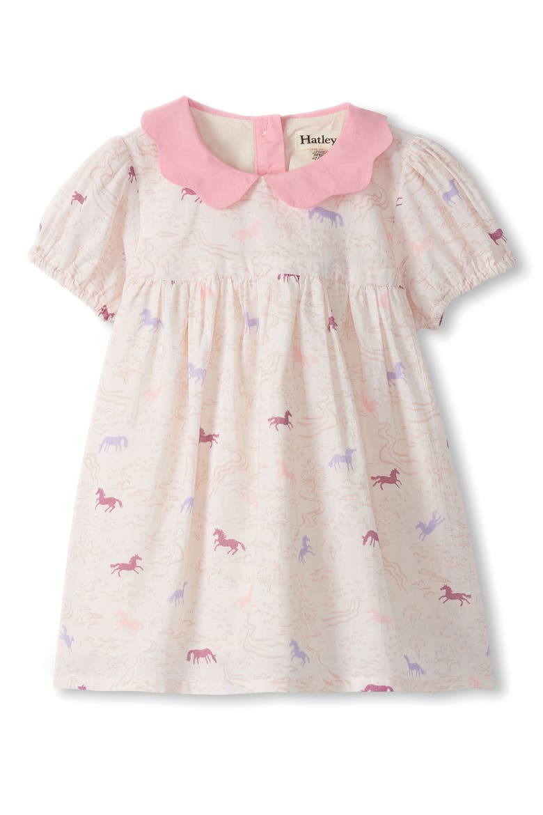 Kids' Grazing Ponies Cotton Dress, Main, color, PINK