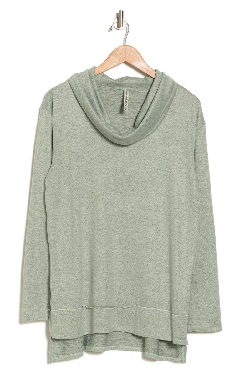 Forgotten Grace Cowl Neck High/Low Knit Sweater, Alternate, color, Taupe