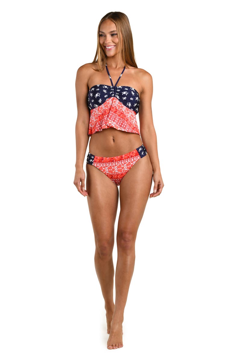 Sunshine 79 Flowers & Stripes Halter Bandeau Tankini Top, Alternate, color,