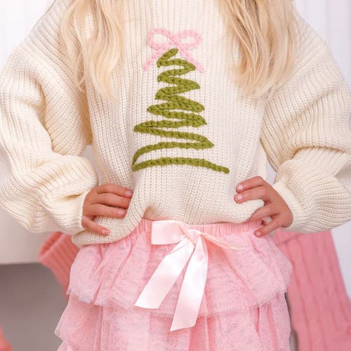 Sweet Wink Christmas Tree Knit Sweater In Brown