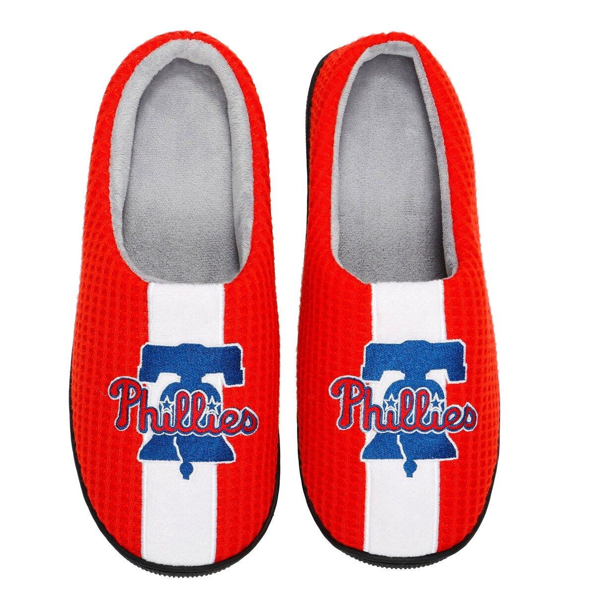 FOCO Men's FOCO Red Philadelphia Phillies Team Stripe Memory Foam Slide Slippers, Main, color, 