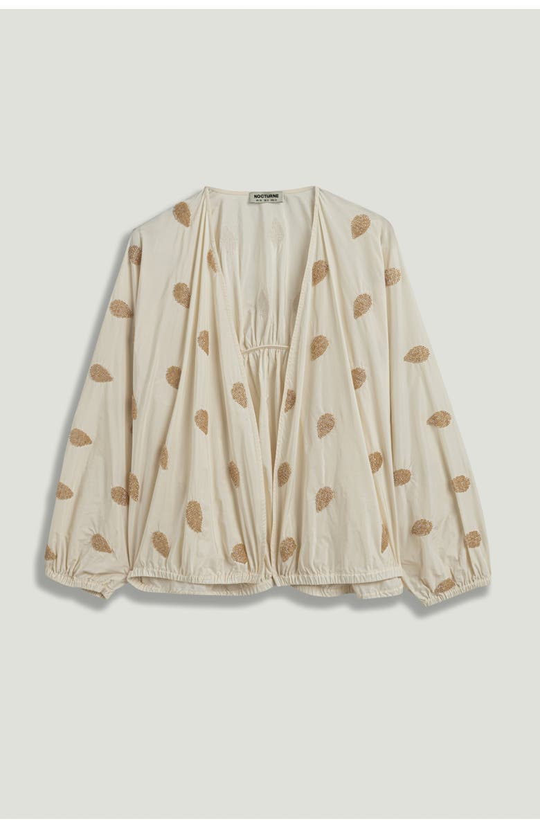 Nocturne Lightweight V-Neck Printed Kimono, Alternate, color, Ivory