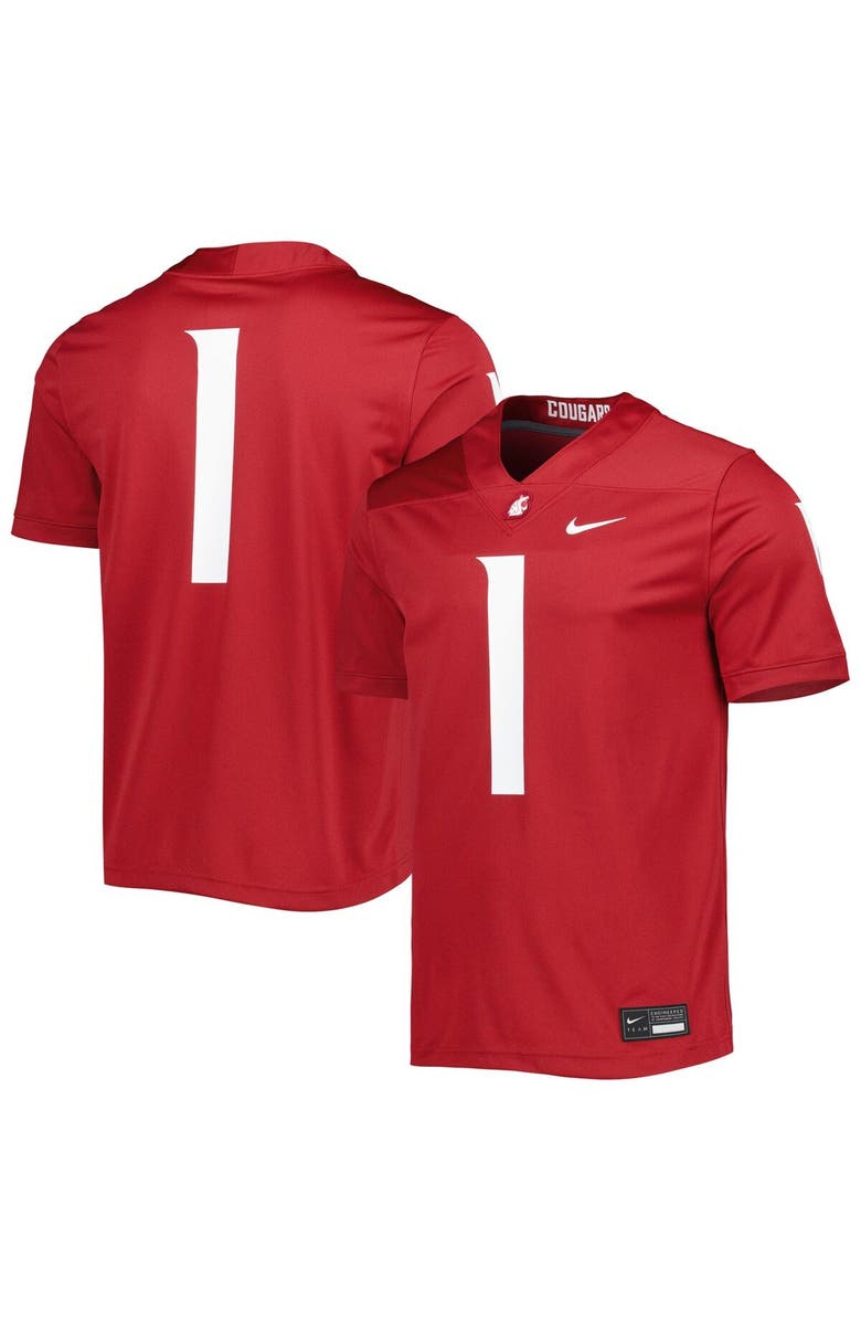 Nike Men's Nike #1 Crimson Washington State Cougars Untouchable Football Jersey, Main, color, Crimson