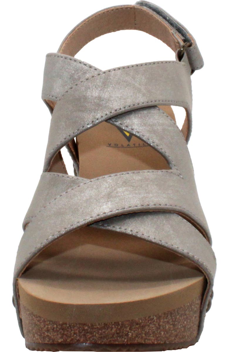 Volatile Tory Crisscross Wedge Sandal, Alternate, color, Bronze