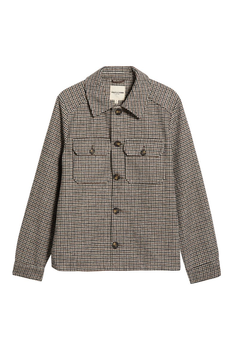 Houndstooth Cropped Trucker Jacket, Main, color, NEUTRAL HOUNDSTOOTH