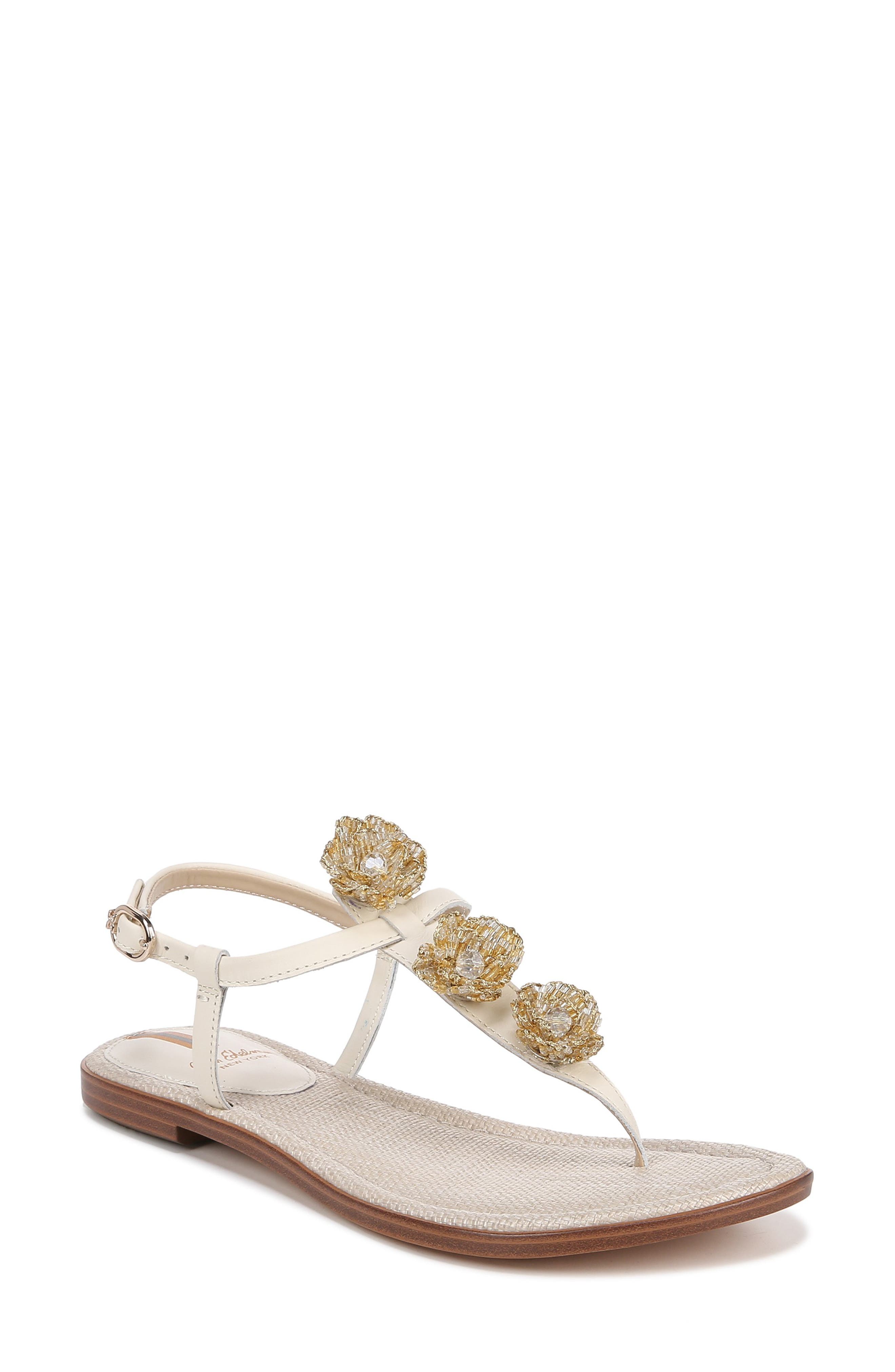 Sam Edelman Women's Gigi Flat Thong Sandal - Adjustable Ankle Strap Summer Sandals