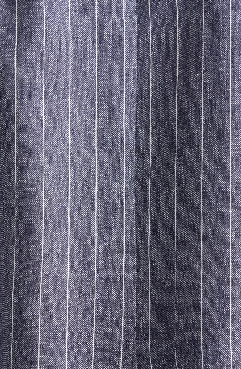 Max Mara Ballo Pinstripe Double Breasted Linen Vest, Alternate, color, Ultramarine