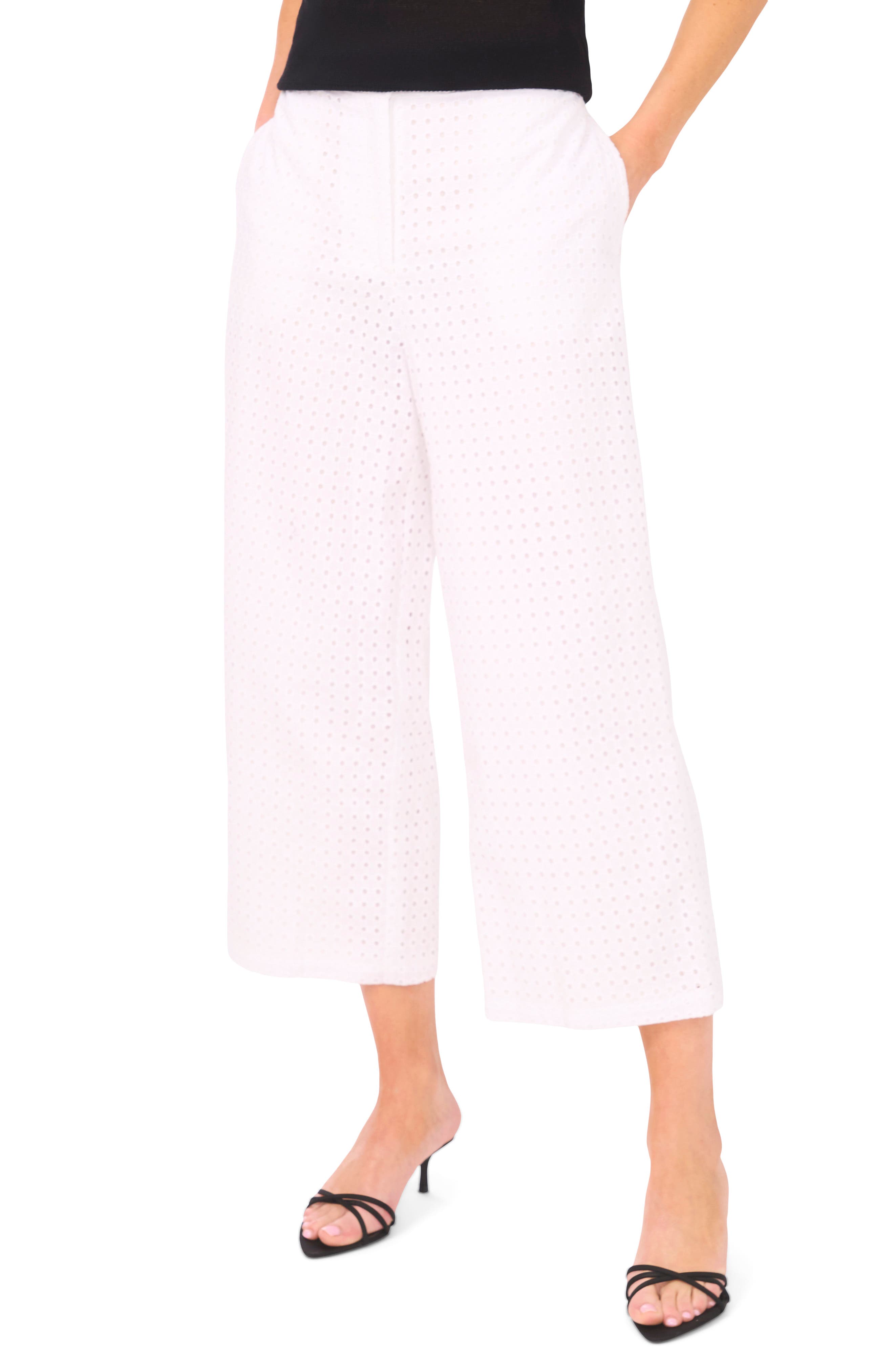 Eyelet Crop Straight Leg Pants - image 3