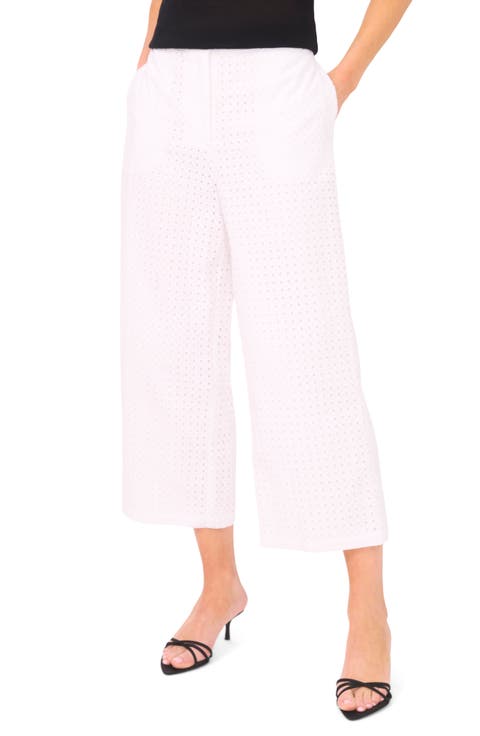 Halogen® Eyelet Crop Straight Leg Pants (Regular & Petite)