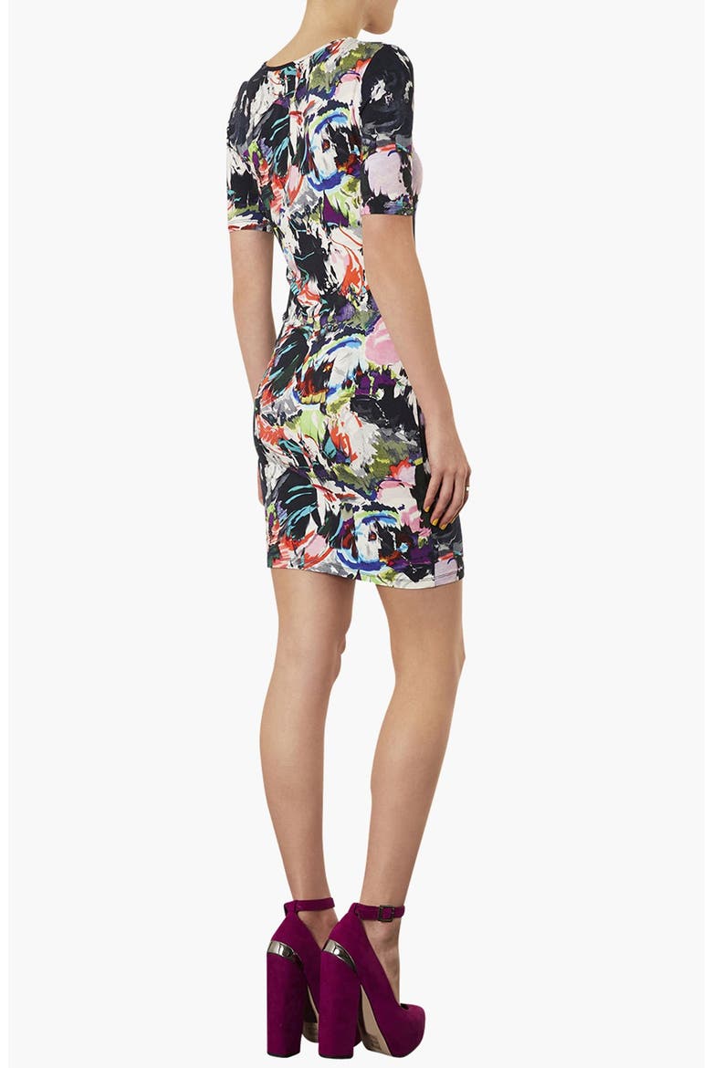 Zip Waist Body-Con Dress, Alternate, color, BLACK MULTI