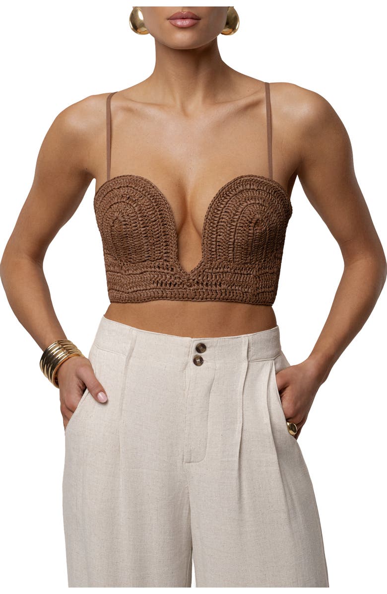 JLUXLABEL Sail Away Texture Bustier, Alternate, color, Brown