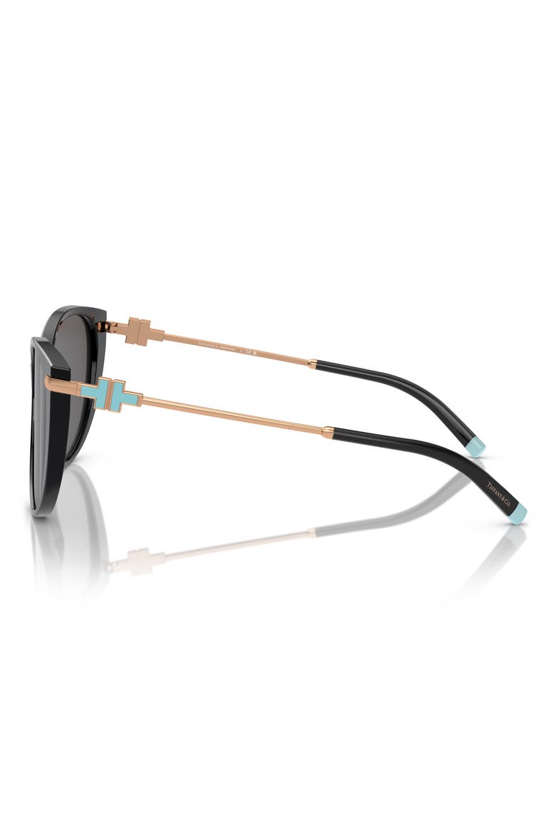 57mm Cat Eye Sunglasses, Alternate, color, BLACK