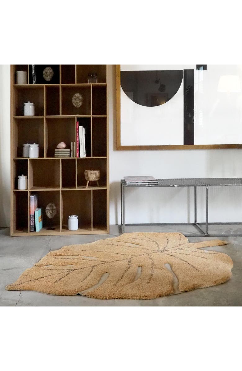 Lorena Canals Washable Rug Monstera, Alternate, color, Honey