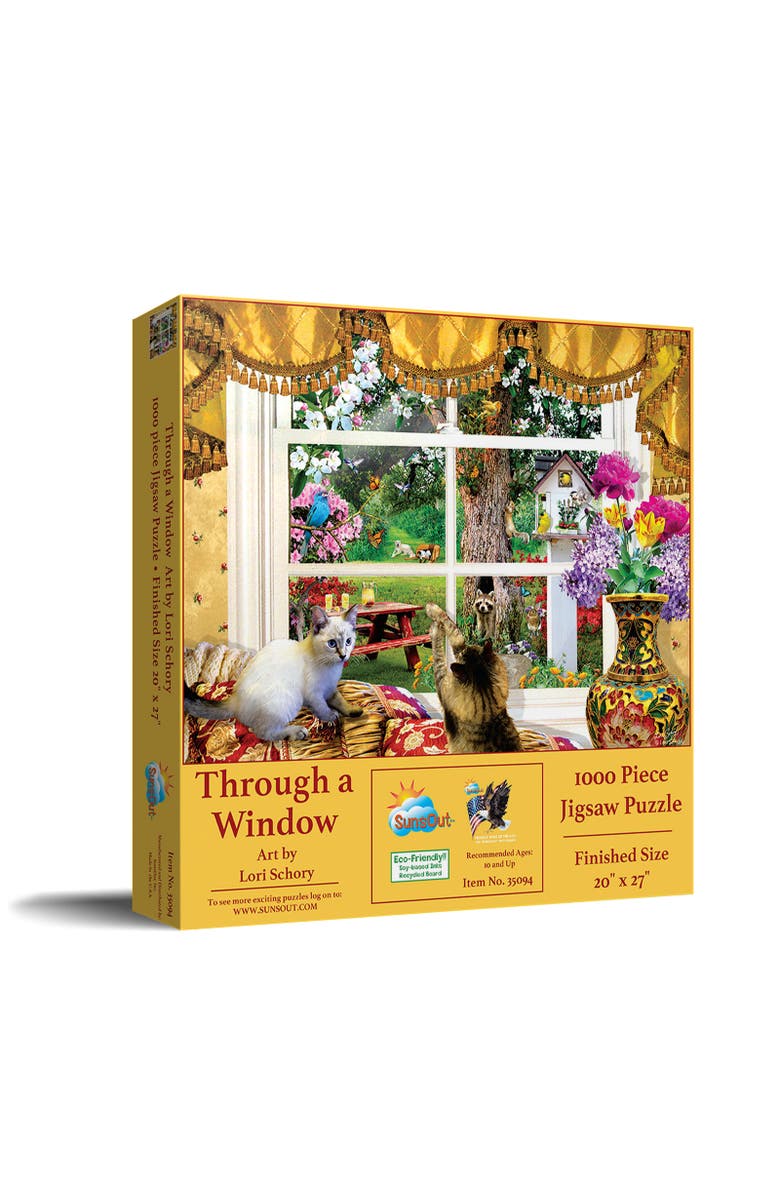 Sunsout Through a Window 1000 piece Jigsaw Puzzle for Adults, Main, color, Multicolor
