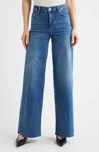 Le Slim High Waist Raw Hem Palazzo Jeans
