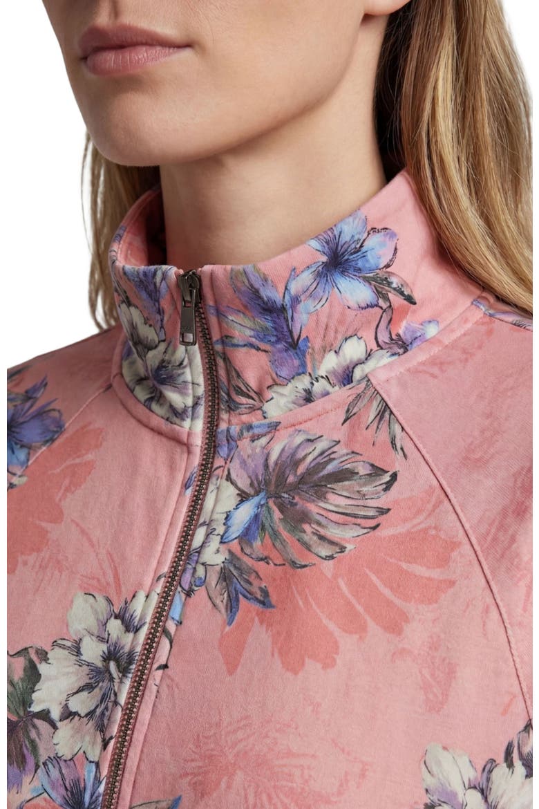 Exotic Floral Womens Cropped Zip Jacket, Alternate, color, EXOTIC FLORAL CORAL