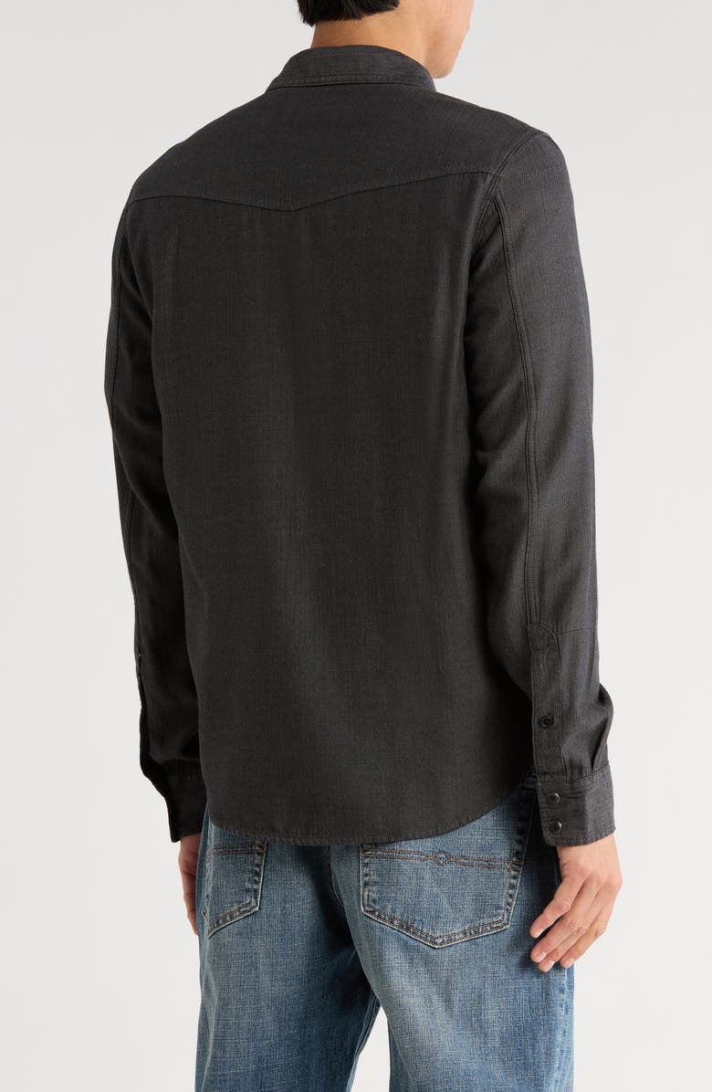 Lucky Brand Herringbone Crossdye Western Long Sleeve Button-Up Shirt, Alternate, color, 