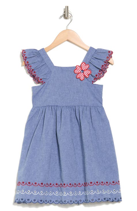 Kids' Americana Ruffle Denim Dress (Little Kid)