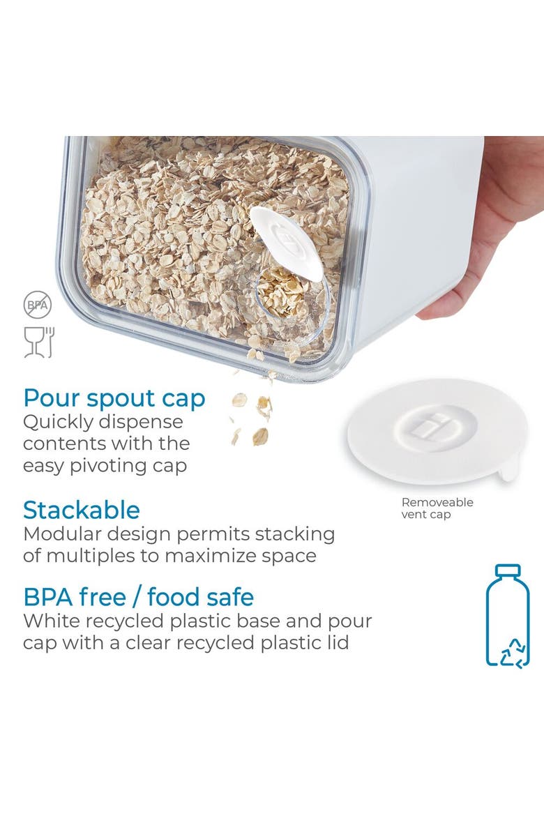 Medium Canister with Removable Pour Cap - Set of 4 - White, Alternate, color, White