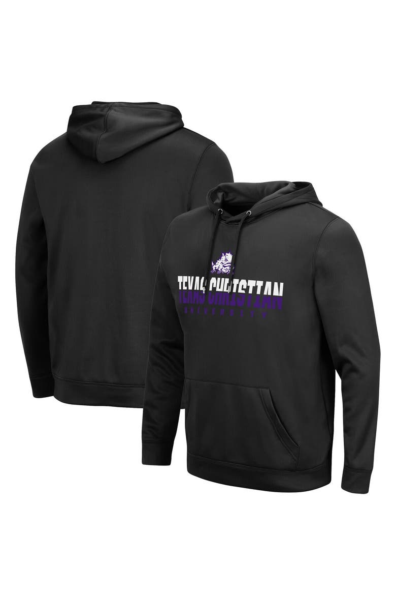 Men's Colosseum Black TCU Horned Frogs Lantern Pullover Hoodie, Main, color, Black