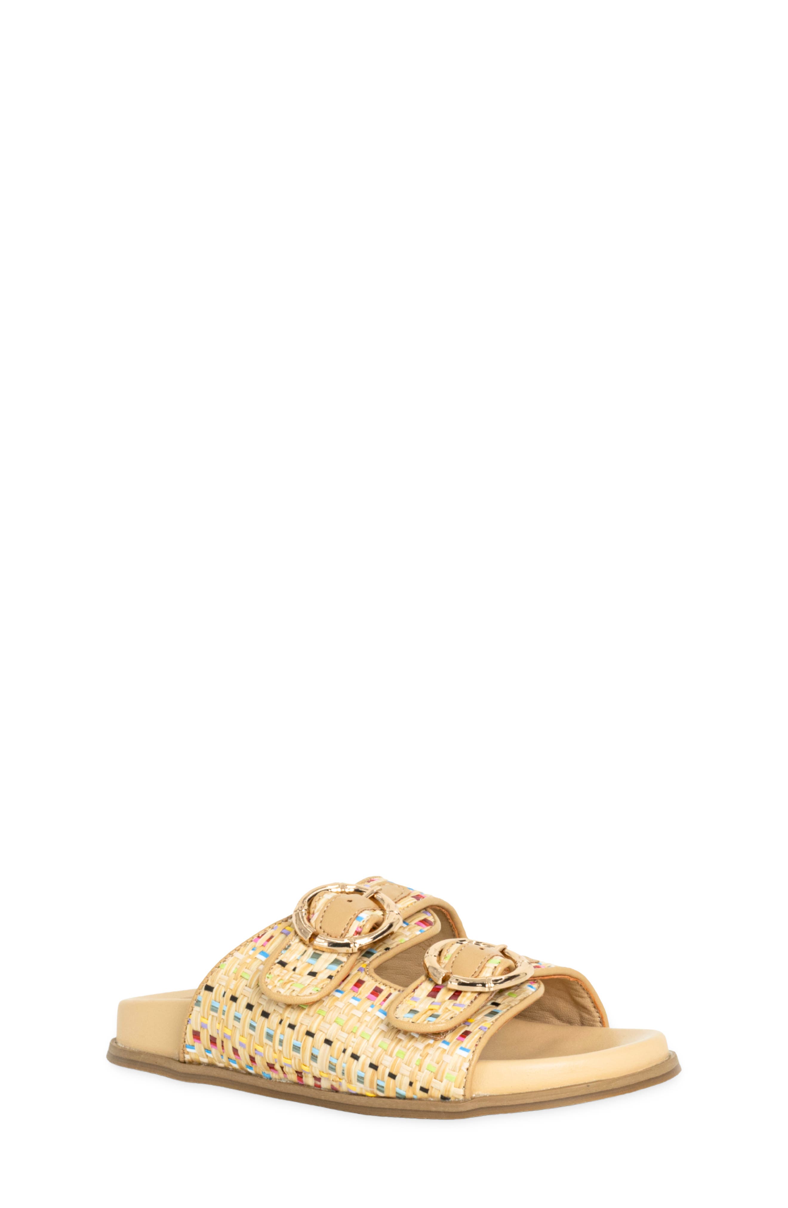 Kids' Lori Mini Slide Sandal, Main, color, MULTI WOVEN