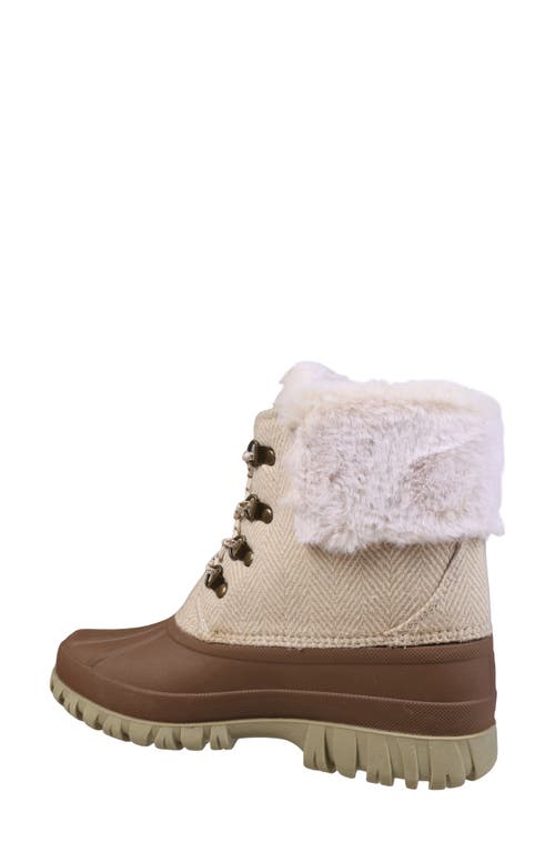 Mykos Faux Fur Lined Duck Boot In Brown