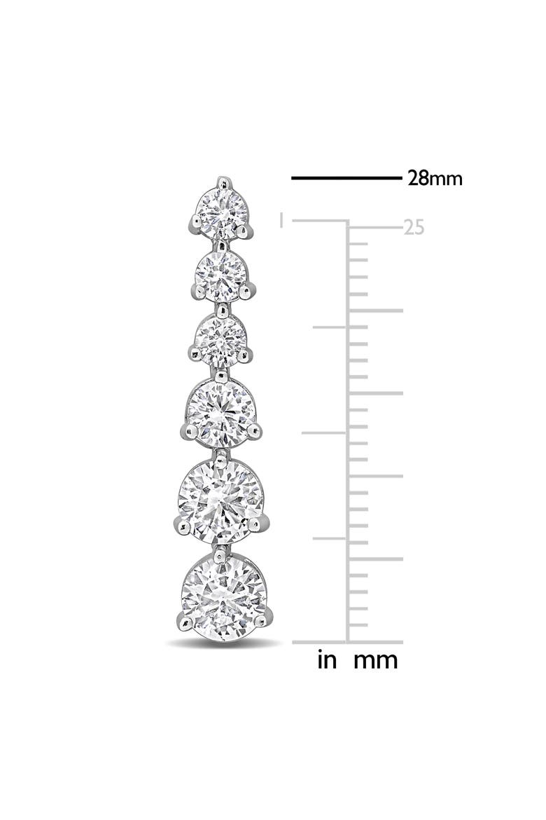 Lab-Grown White Sapphire Graduated Drop Earrings, Alternate, color, WHITE