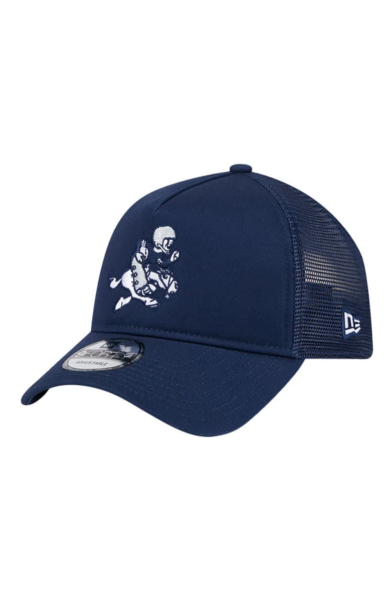 New Era Men's New Era Navy Dallas Cowboys Retro Main A-Frame Trucker 9FORTY Adjustable Hat, Main, color, Navy