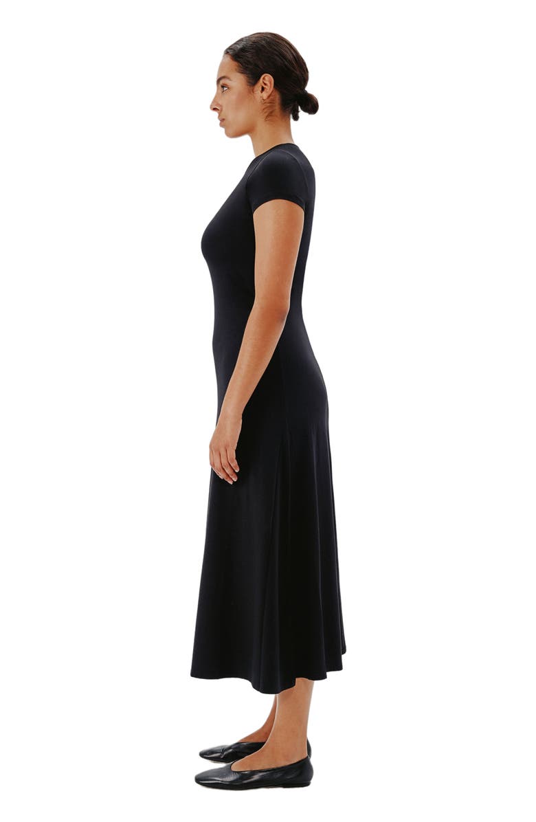 Another Tomorrow FITTED TEE DRESS, Alternate, color, Black