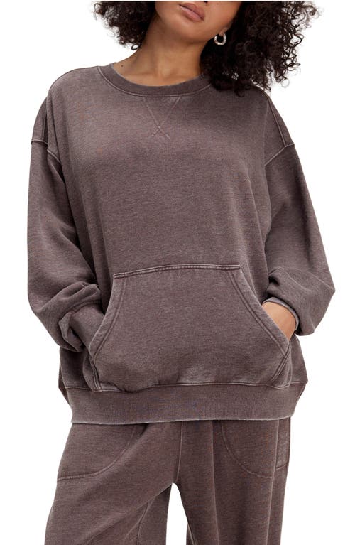 Free People Intimately Fp Slow It Down Oversize Cotton Blend Sweatshirt In Brown
