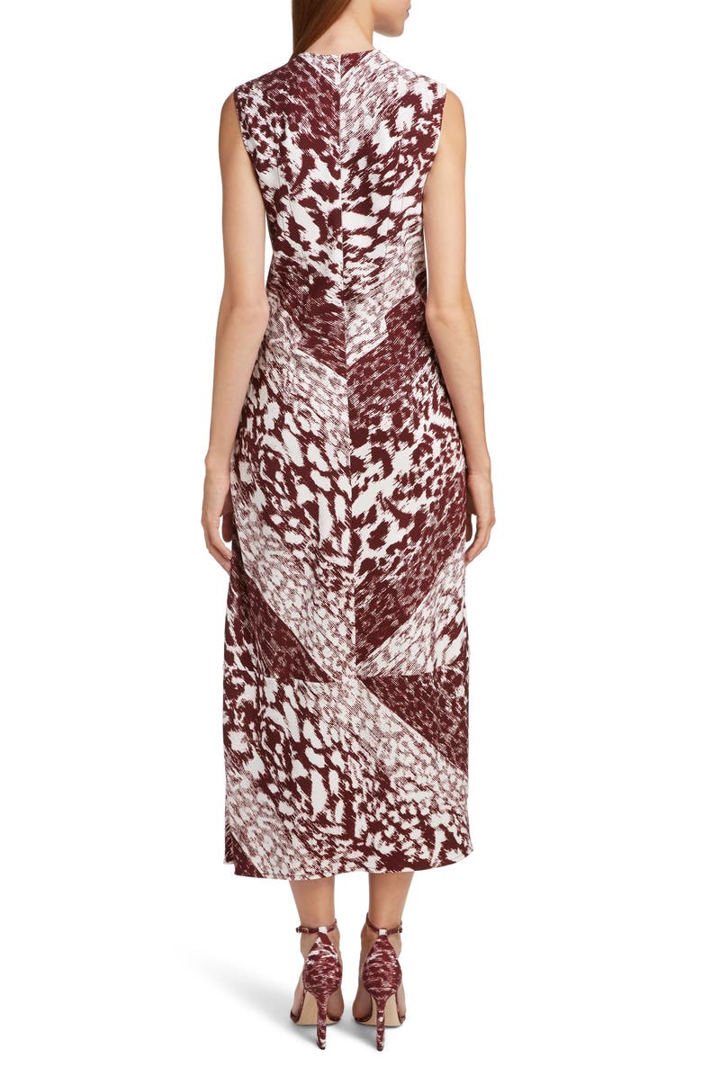 Victoria Beckham Print Side Gather Midi Dress, Alternate, color,