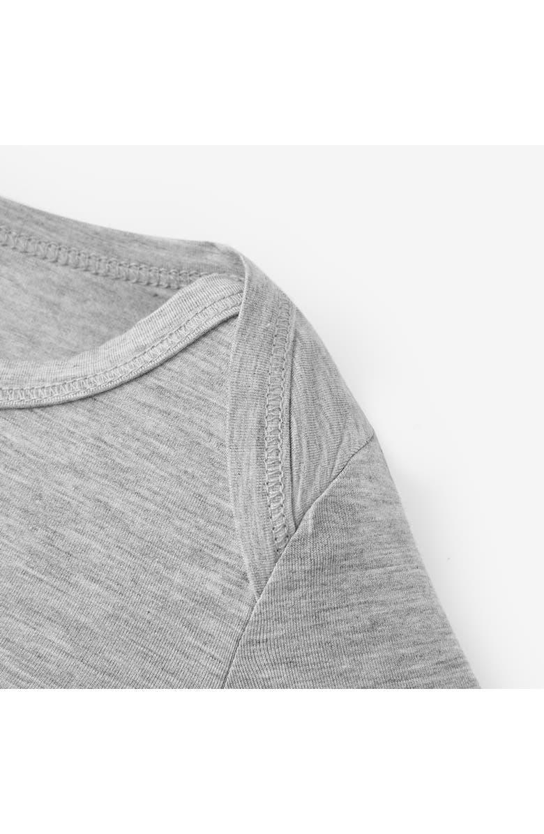 Milkbarn Luxe Solid Long Sleeve One Piece, Alternate, color, Grey Melange