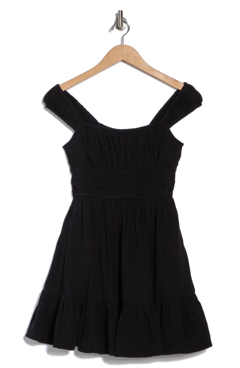 Abound Smocked Corset Minidress, Alternate, color, Black