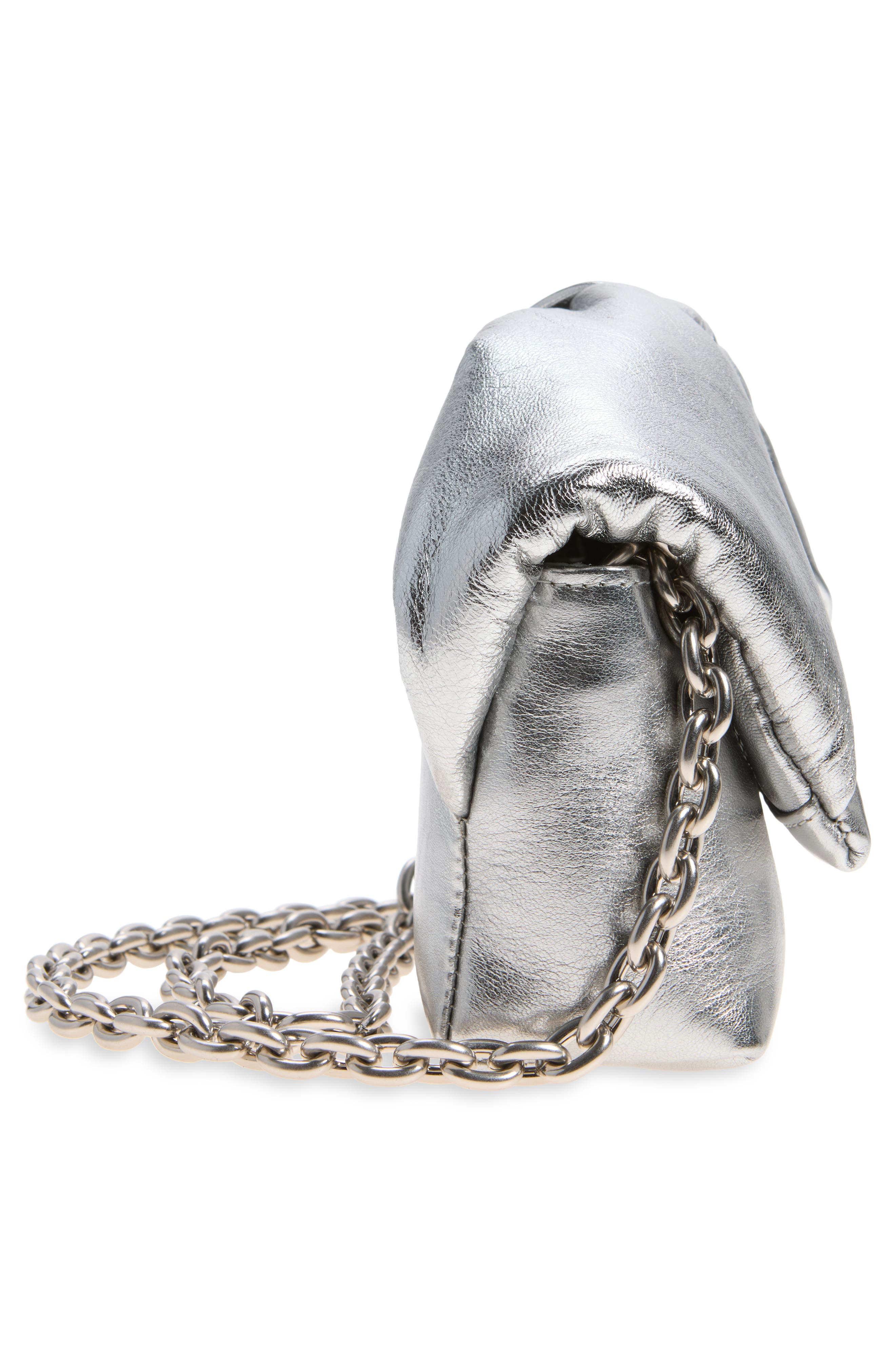 Small Twister Leather Crossbody Bag, Alternate, color, SILVER 910