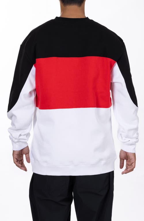 Vast Colorblock Lifestyle Crewneck Logo Graphic Sweatshirt In Red Multi