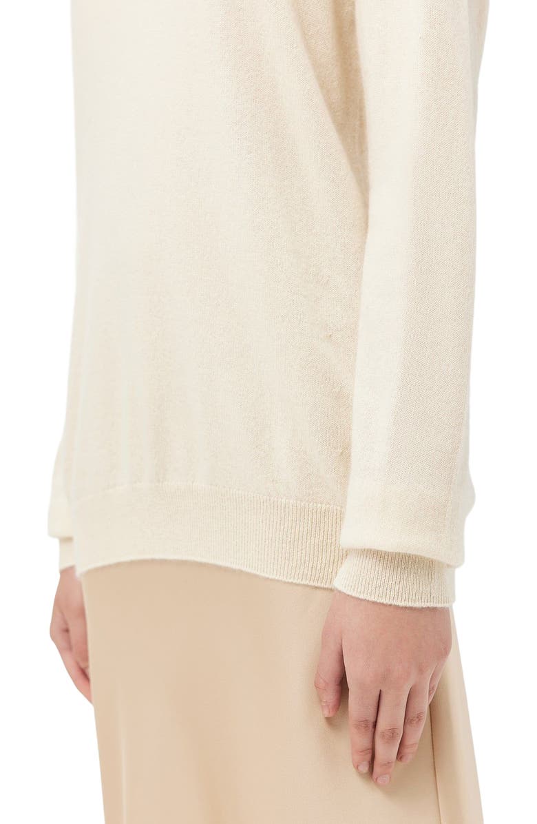 GOBI Mongolian Cashmere Essential Cashmere Crewneck Sweater, Alternate, color, Off White