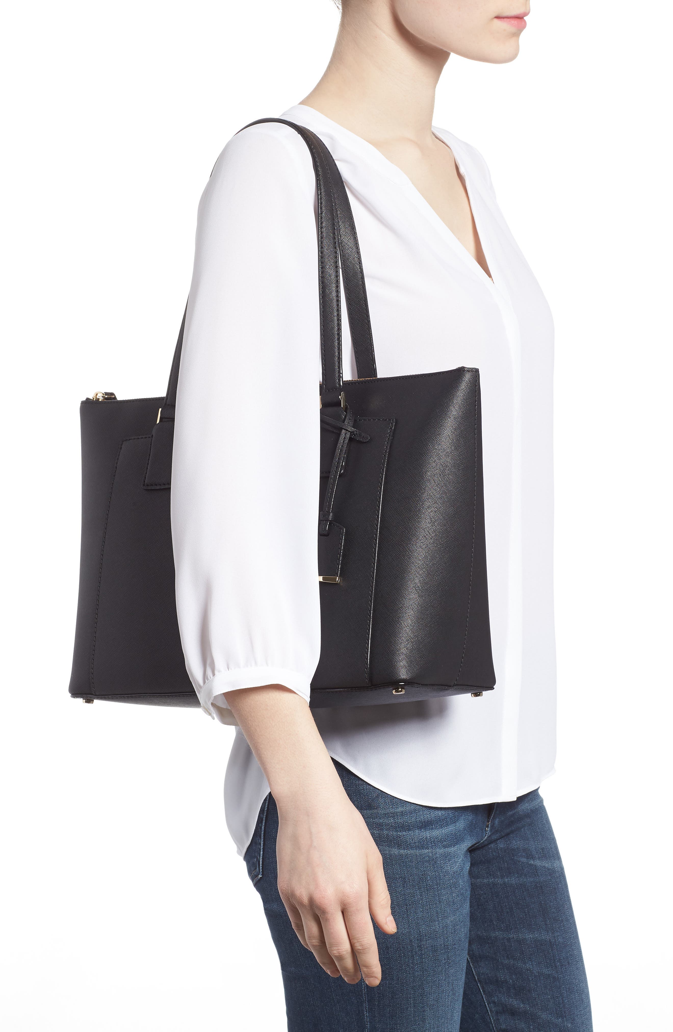 Kate Spade New York cameron street – audrey leather laptop tote, Alternate, color, 