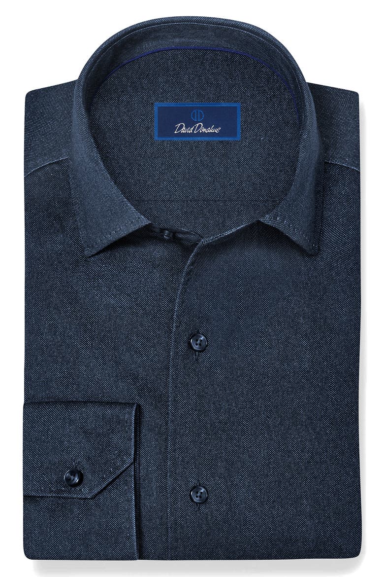 Pima Cotton Button Up Shirt, Alternate, color, NAVY